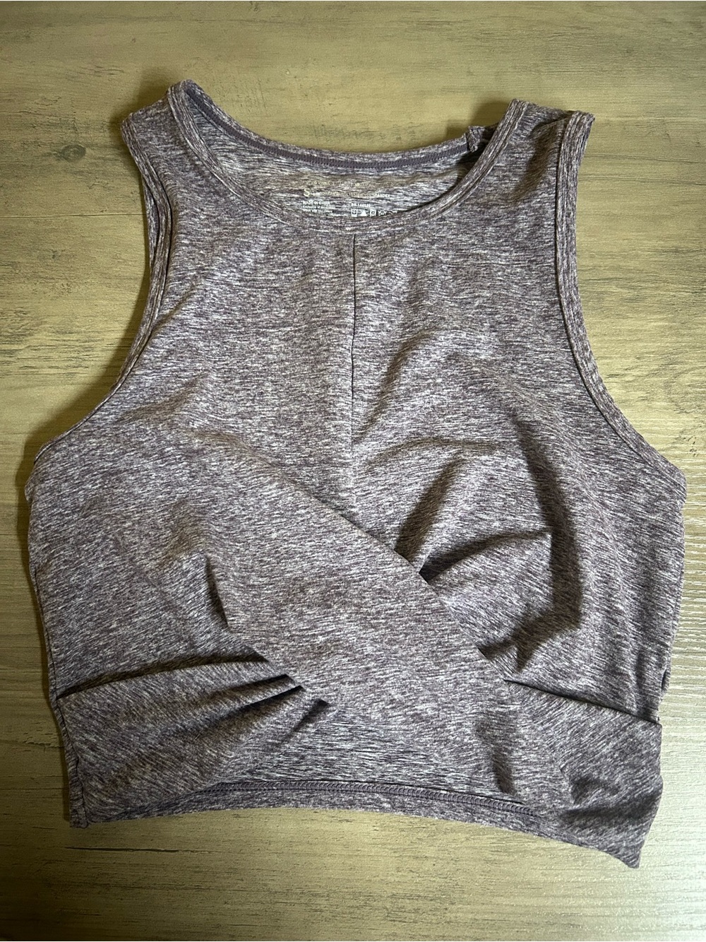 Yogalicious Lux Heathered Lavender Twist-Front Crop Tank